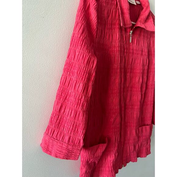 Breckenridge Jacket Women’s Medium Pink Textured Full Zip Coastal Grandma - Picture 5 of 7
